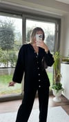 Kadın gold düğme detaylı standart beden  alt üst triko takım