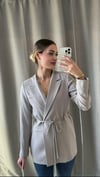 Kadın Gri İpli Blazer Ceket