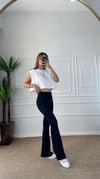 Kadın jakar kumaş çımalı paça yırtmaç pantolon
