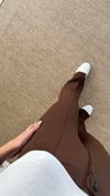 Kadın jakar kumaş çımalı paça yırtmaç pantolon