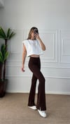 Kadın jakar kumaş çımalı paça yırtmaç pantolon