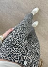 Kadın kahve leopar desen mom jean