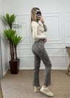 Kadın kahve leopar desen mom jean