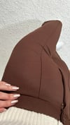 Kadın Kahverengi Çımalı Yüksek Bel Likralı Esnek Pantolon