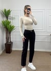 Kadın kahverengi muadil marka mom jean