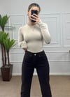 Kadın kahverengi muadil marka mom jean