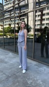Kadın Keten İçi Astarlı Yelek Beli Lastikli Palazzo Takım
