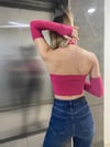 Kadın  Kol Detay Halter Croptop