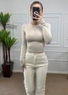 Kadın krem renk muadil marka mom jean