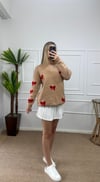 Kadın kurdele detay oversize triko kazak
