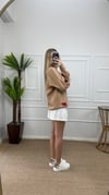 Kadın kurdele detay oversize triko kazak
