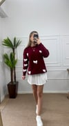 Kadın kurdele detay oversize triko kazak