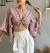 kadın ön bağlamalı kruvaze croptop