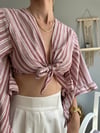 kadın ön bağlamalı kruvaze croptop