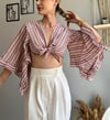 kadın ön bağlamalı kruvaze croptop