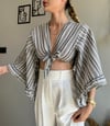 kadın ön bağlamalı kruvaze croptop