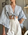 kadın ön bağlamalı kruvaze croptop