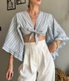 kadın ön bağlamalı kruvaze croptop