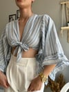 kadın ön bağlamalı kruvaze croptop
