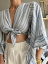 kadın ön bağlamalı kruvaze croptop