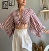 kadın ön bağlamalı kruvaze croptop
