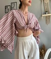 kadın ön bağlamalı kruvaze croptop