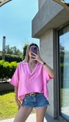 Kadın önü kısa arkası uzun v yaka bluz