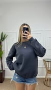 Kadın oversize basic üç iplik şardonlu yumoş sweatshirt