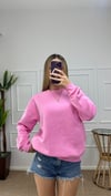 Kadın oversize basic üç iplik şardonlu yumoş  sweatshirt