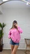 Kadın oversize basic üç iplik şardonlu yumoş  sweatshirt