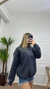 Kadın oversize basic üç iplik şardonlu yumoş sweatshirt