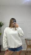 Kadın oversize basic üç iplik şardonlu yumoş sweatshirt