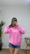 Kadın oversize basic üç iplik şardonlu yumoş  sweatshirt