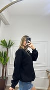 Kadın oversize basic üç iplik şardonlu yumoş sweatshirt