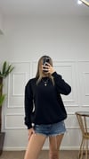 Kadın oversize basic üç iplik şardonlu yumoş sweatshirt