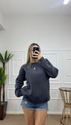 Kadın oversize basic üç iplik şardonlu yumoş sweatshirt