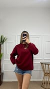 Kadın oversize basic üç iplik şardonlu yumoş sweatshirt