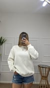 Kadın oversize basic üç iplik şardonlu yumoş sweatshirt