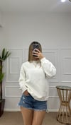 Kadın oversize basic üç iplik şardonlu yumoş sweatshirt