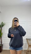 Kadın oversize basic üç iplik şardonlu yumoş sweatshirt