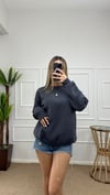 Kadın oversize basic üç iplik şardonlu yumoş sweatshirt