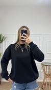 Kadın oversize basic üç iplik şardonlu yumoş sweatshirt