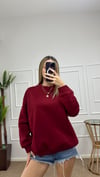 Kadın oversize basic üç iplik şardonlu yumoş sweatshirt