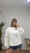 Kadın oversize basic üç iplik şardonlu yumoş sweatshirt