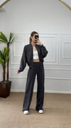 Kadın oversize hırkalı eşofman takımı