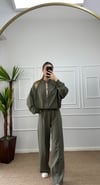 Kadın oversize hırkalı eşofman takımı