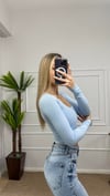 Kadın pamuklu kumaş kare yaka crop body