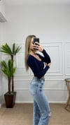 Kadın pamuklu kumaş kare yaka crop body