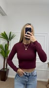 Kadın pamuklu yumuşak kumaş bisiklet yaka crop body