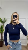 Kadın pamuklu yumuşak kumaş bisiklet yaka crop body